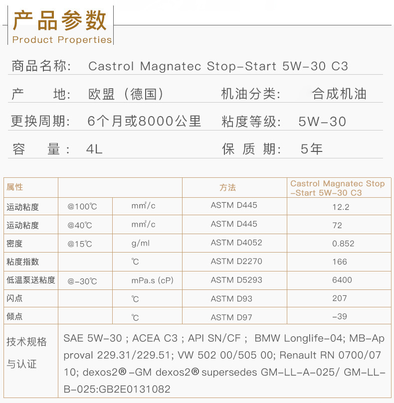 嘉實(shí)多 磁護全合成潤滑油 啟停保 5W-30 C3 SN 4L裝-第3張圖片-鄭州市冠恒貿易有限公司【官方網(wǎng)站】-車(chē)用潤滑油服務(wù)專(zhuān)家
