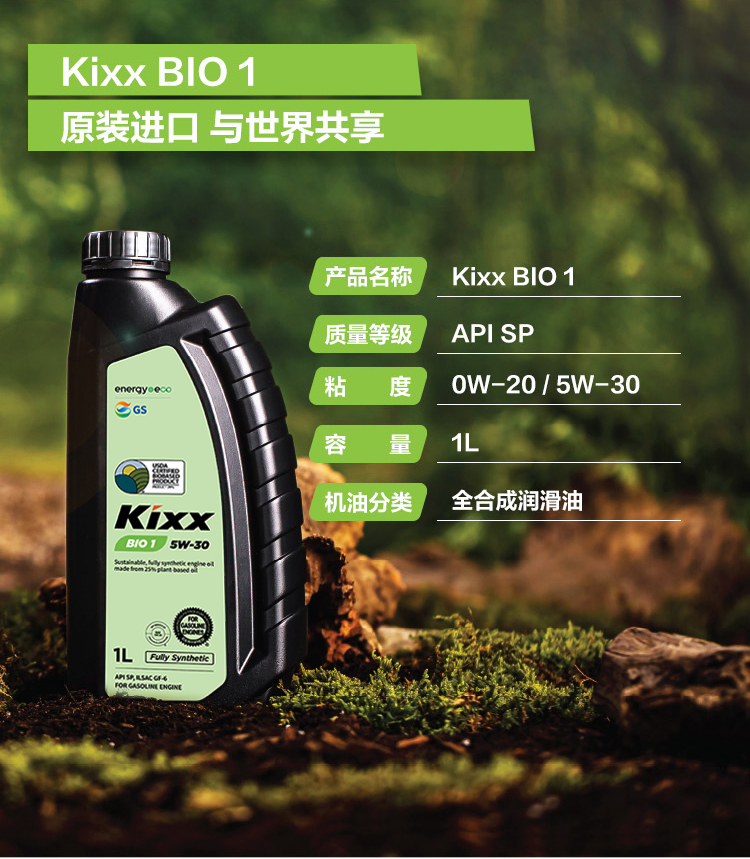 GS (Kixx) 凱升 BIO1 全合成機油 5W-30 SP級 植物基基礎油 1L-第4張圖片-鄭州市冠恒貿易有限公司【官方網(wǎng)站】-車(chē)用潤滑油服務(wù)專(zhuān)家