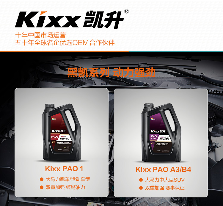 GS (Kixx) 凱升PAO全合成機油 5W-30 C3級 黑凱系列 4L-第9張圖片-鄭州市冠恒貿易有限公司【官方網(wǎng)站】-車(chē)用潤滑油服務(wù)專(zhuān)家