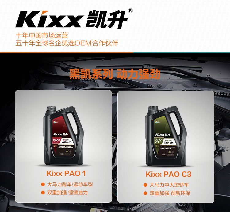 GS (Kixx) 凱升PAO全合成機油 5W-40 A3B4級 黑凱系列 1L-第8張圖片-鄭州市冠恒貿易有限公司【官方網(wǎng)站】-車(chē)用潤滑油服務(wù)專(zhuān)家